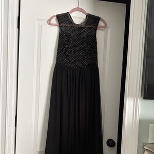 Aqua Black and Silver Maxi Dress